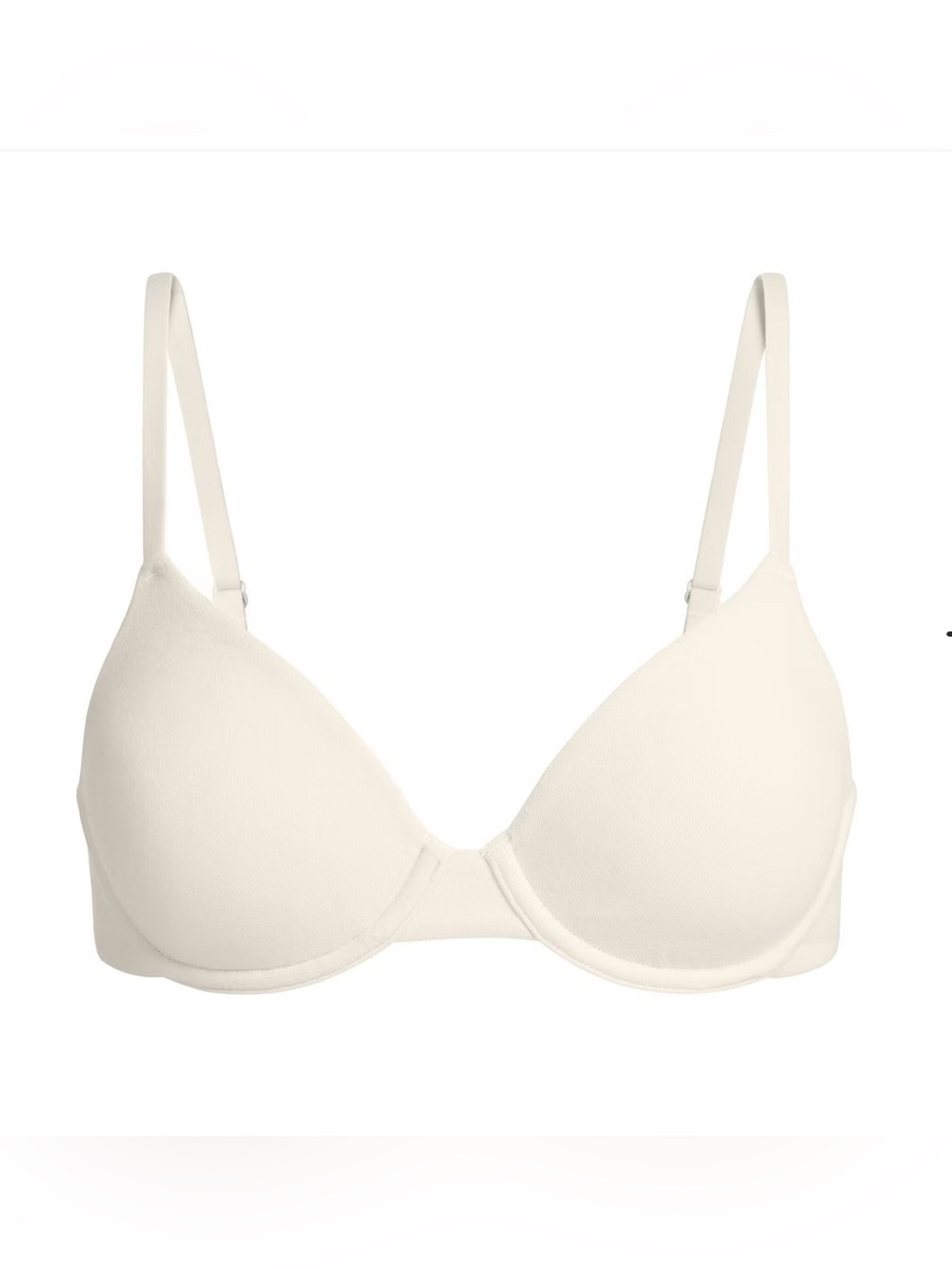 NWT SKIMS T-Shirt Bra Cotton Jersey Underwire Unlined Bone/Cream 36H